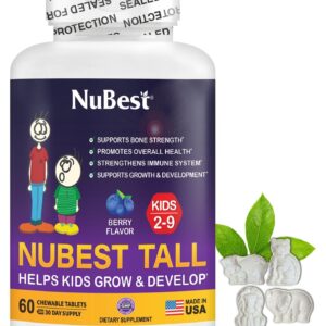 NuBest Tall Kids 60 Chewable Tablets, Helps Kids Healthy Growth for Age 2-9
