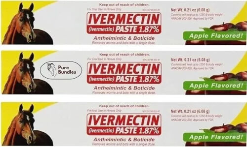 3 Pack Paste Horse Dewormer Apple Flavor dur-vet wormer free delivery